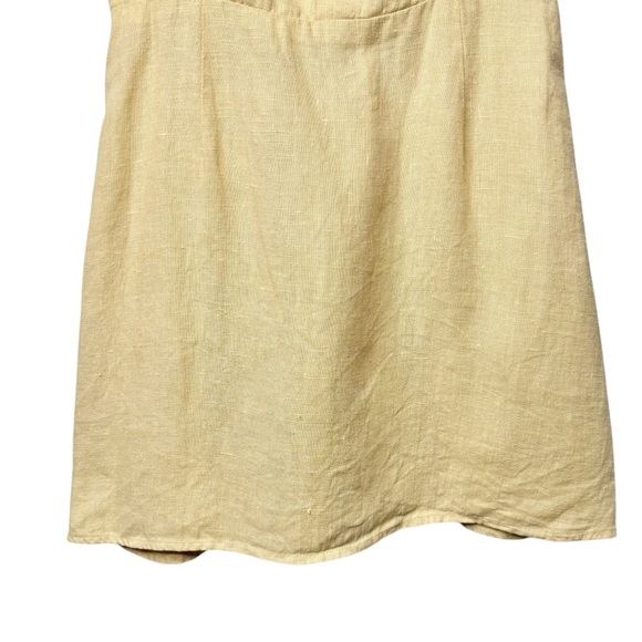 Reformation Roarke Butter Yellow Linen Women’s Strappy Mini Dress Sz 6 - Picture 7 of 15